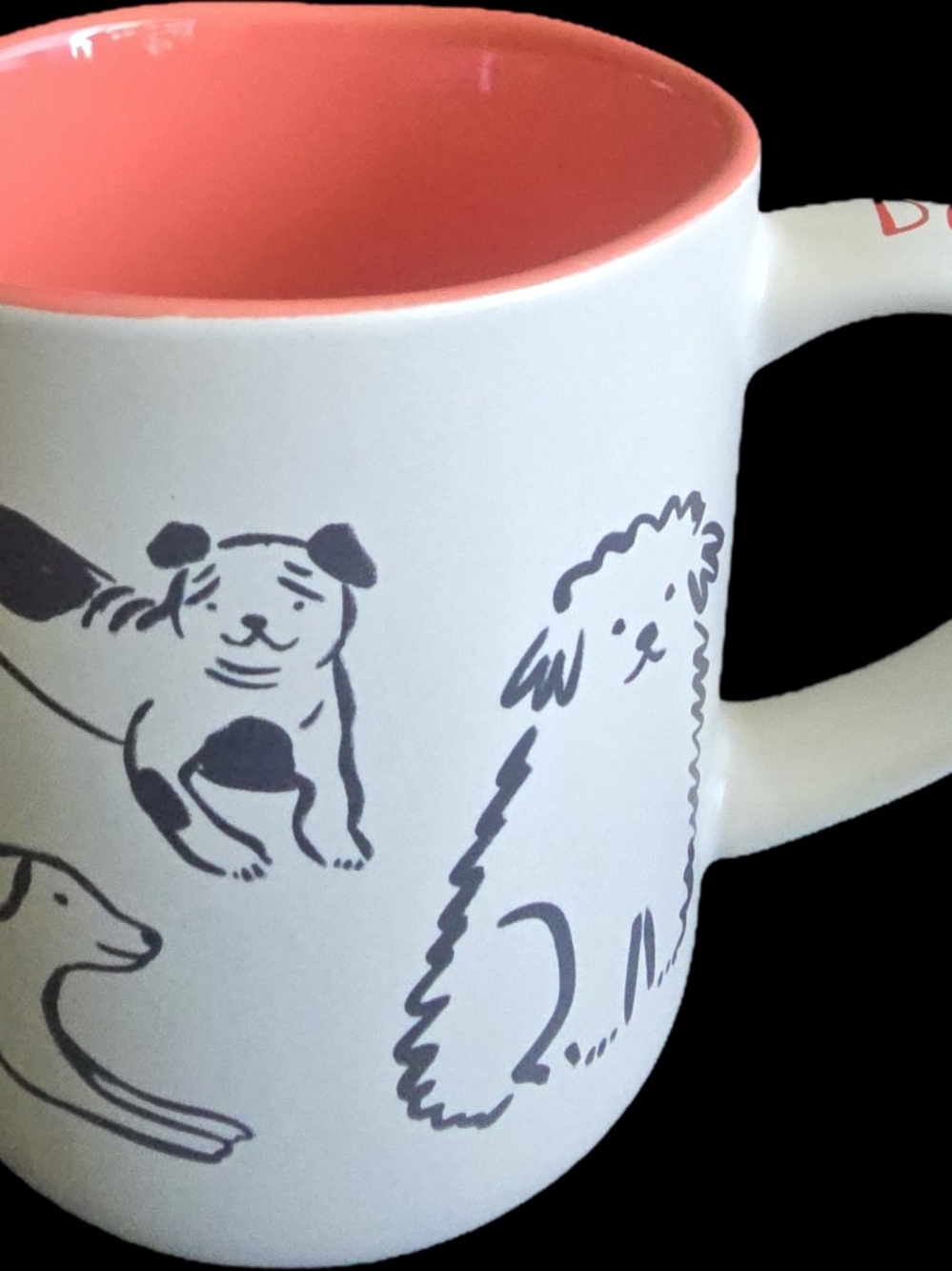 "Opalhouse, Dog Person " Stoneware Ceramic  Mug with Coral Interior